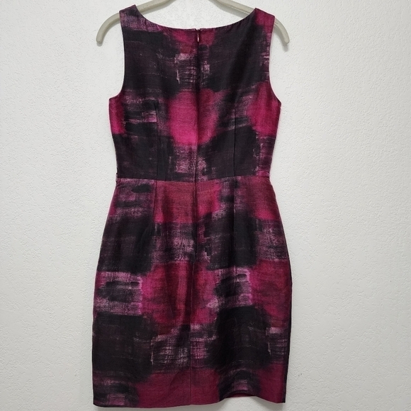 Maxmara Sleeveless Sheath Cocktail Dress Purple & Black Abstract Print Size 6 - Picture 3 of 9